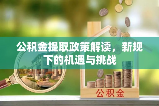 冷水江公积金提取政策解读，新规下的机遇与挑战