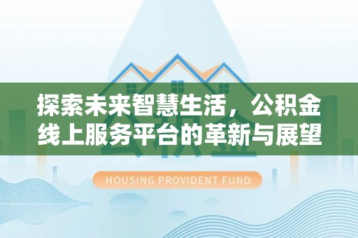 冷水江探索未来智慧生活，公积金线上服务平台的革新与展望